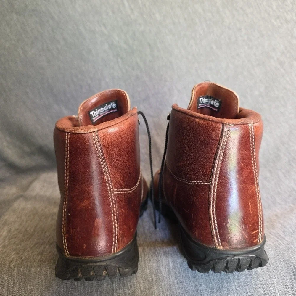 Elk Woods Boots Brown Leather Men's‎ 8.5 D Lace Up Hiking Gorpcore Outdoors Lite